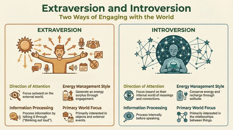 Extraversion and Introversion infographic